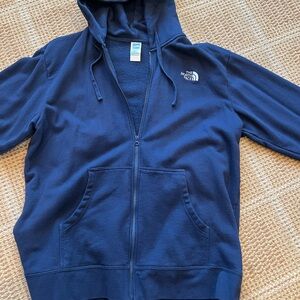 The North Face Navy Blue mens zip hoodie!!  Very good condition. Size XXL